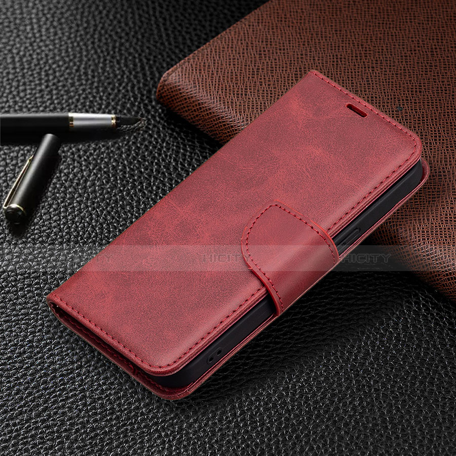 Custodia Portafoglio In Pelle Cover con Supporto L01 per Apple iPhone 13 Pro Max Rosso