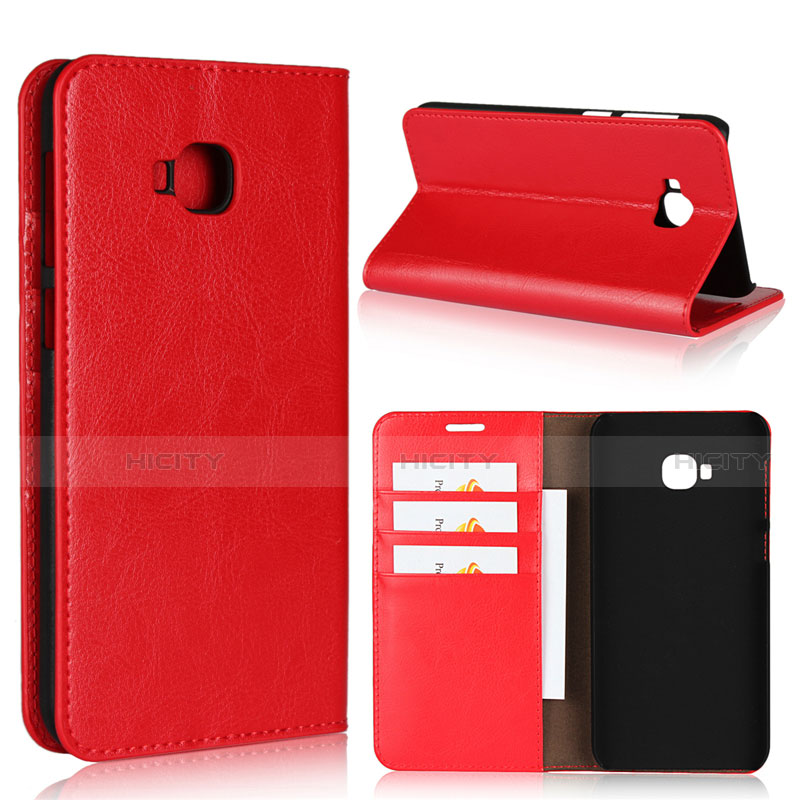 Custodia Portafoglio In Pelle Cover con Supporto L01 per Asus Zenfone 4 Selfie Pro Rosso