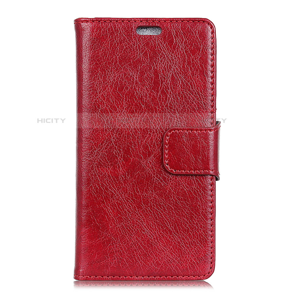 Custodia Portafoglio In Pelle Cover con Supporto L01 per Asus Zenfone 5 Lite ZC600KL Rosso