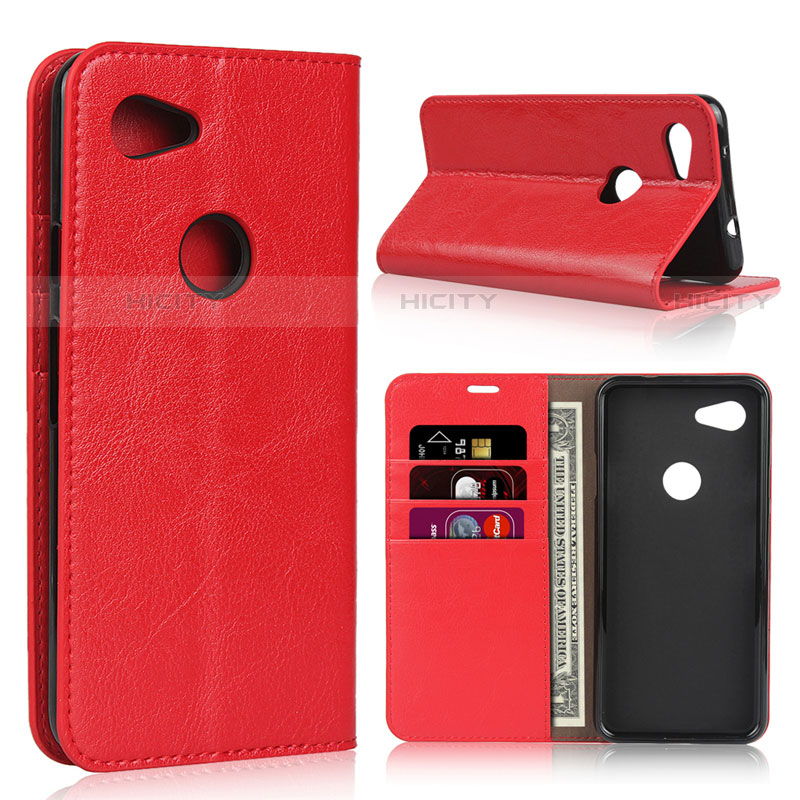 Custodia Portafoglio In Pelle Cover con Supporto L01 per Google Pixel 3a XL Rosso