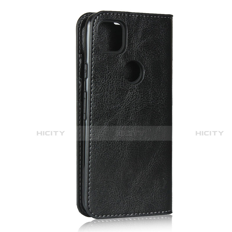 Custodia Portafoglio In Pelle Cover con Supporto L01 per Google Pixel 4a Nero