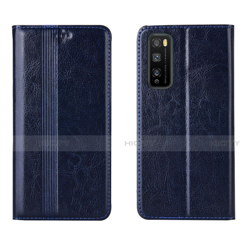 Custodia Portafoglio In Pelle Cover con Supporto L01 per Huawei Enjoy Z 5G Blu