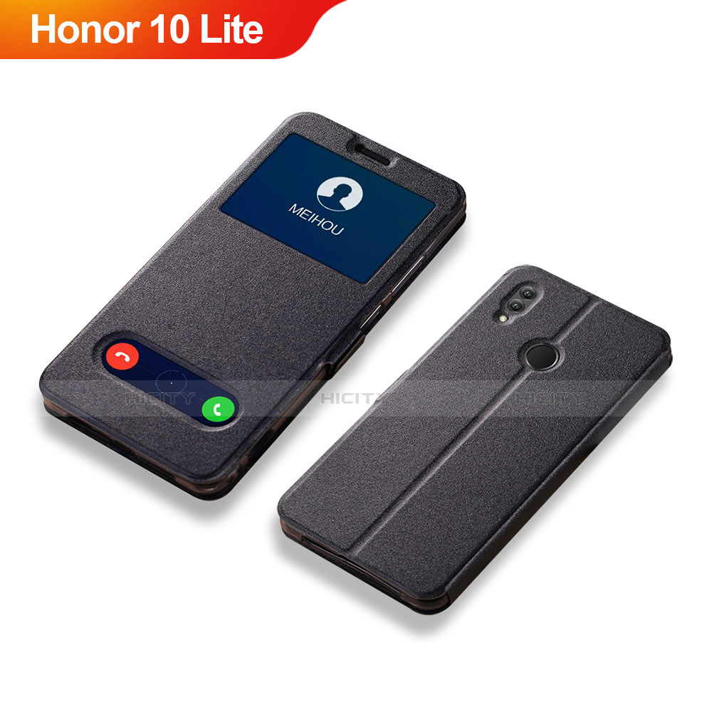 Custodia Portafoglio In Pelle Cover con Supporto L01 per Huawei Honor 10 Lite Nero