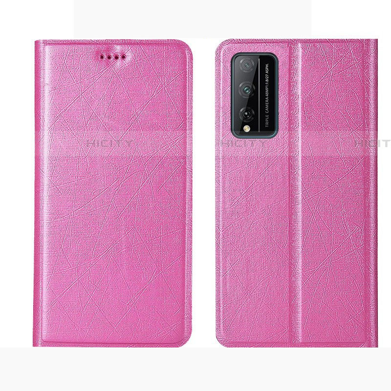 Custodia Portafoglio In Pelle Cover con Supporto L01 per Huawei Honor Play4T Pro Rosa