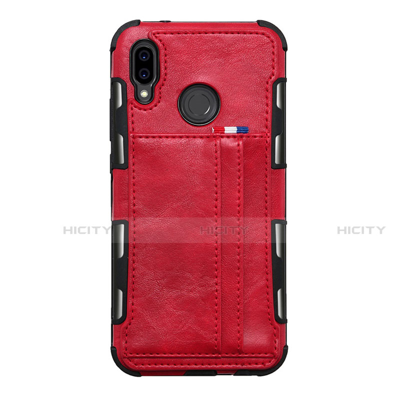 Custodia Portafoglio In Pelle Cover con Supporto L01 per Huawei Nova 3e Rosso