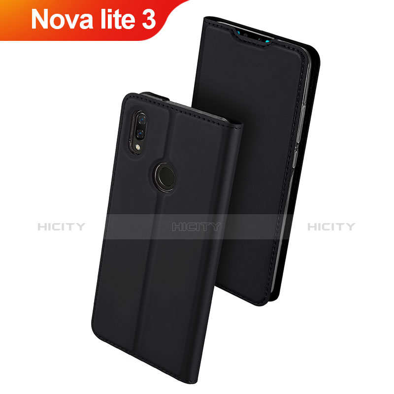 Custodia Portafoglio In Pelle Cover con Supporto L01 per Huawei Nova Lite 3 Nero