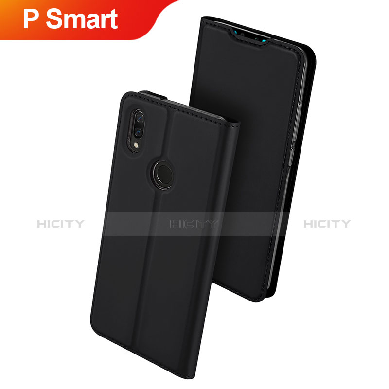 Custodia Portafoglio In Pelle Cover con Supporto L01 per Huawei P Smart (2019) Nero