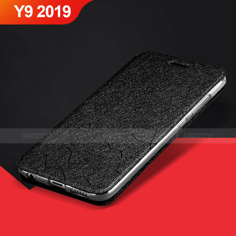 Custodia Portafoglio In Pelle Cover con Supporto L01 per Huawei Y9 (2019) Nero