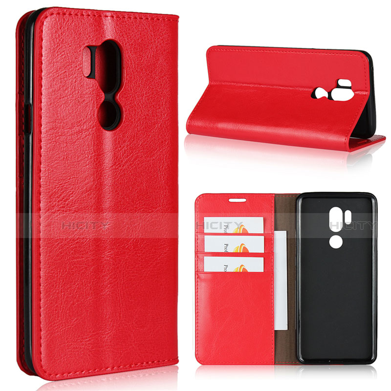 Custodia Portafoglio In Pelle Cover con Supporto L01 per LG G7 Rosso