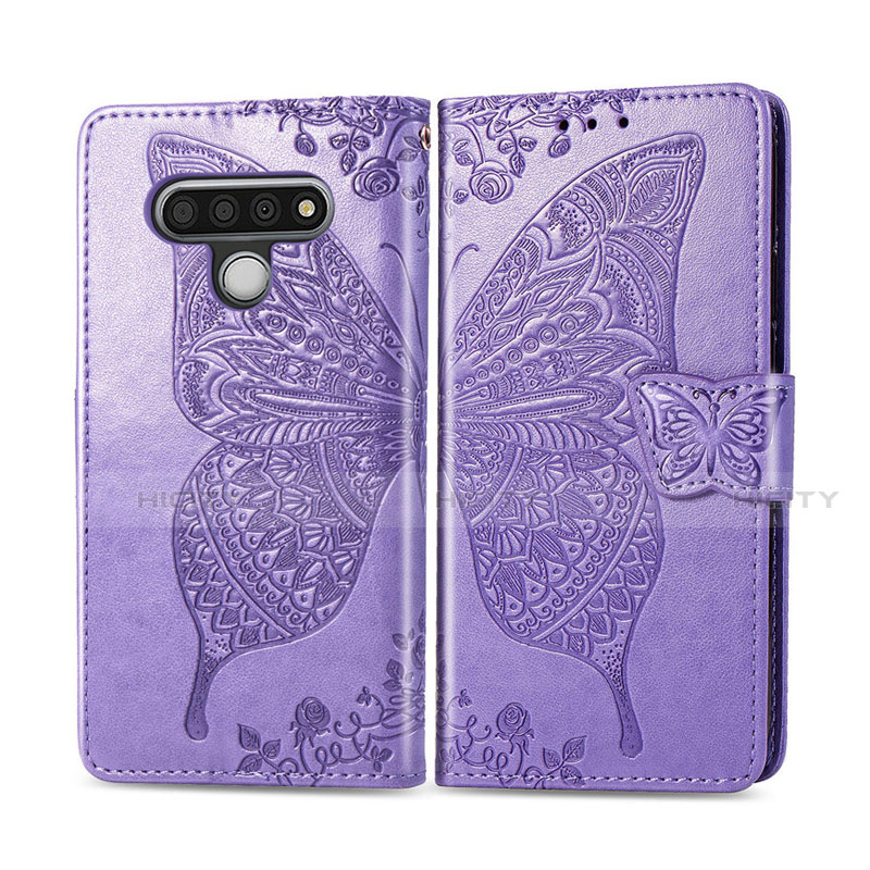 Custodia Portafoglio In Pelle Cover con Supporto L01 per LG Stylo 6 Lavanda