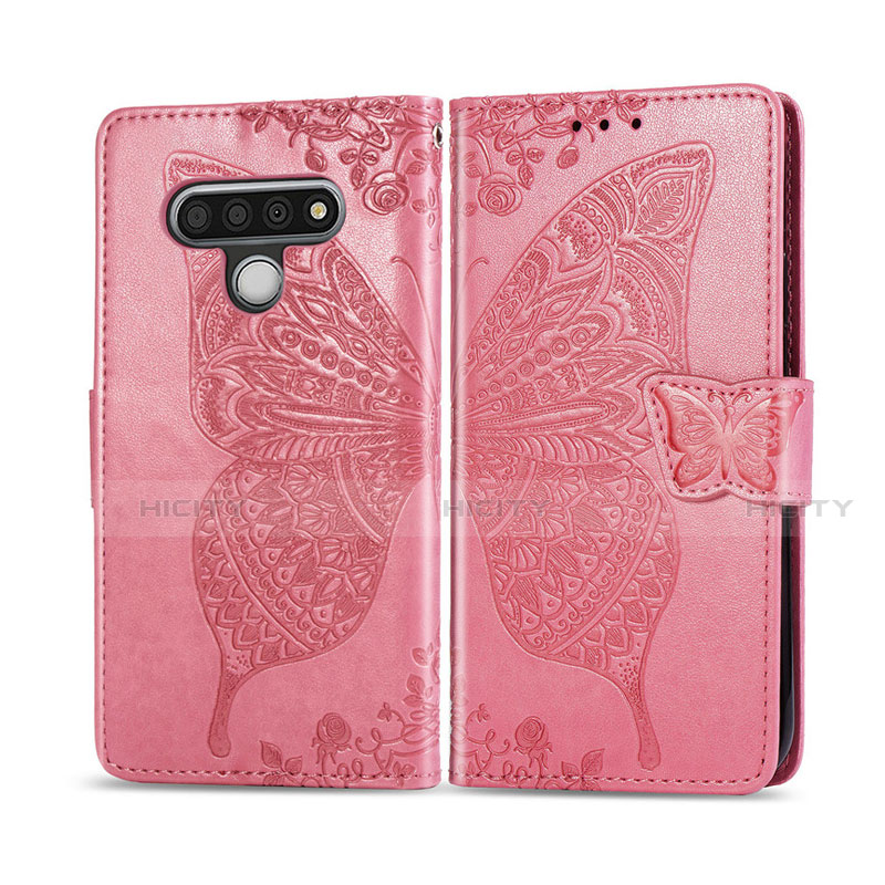 Custodia Portafoglio In Pelle Cover con Supporto L01 per LG Stylo 6 Rosa