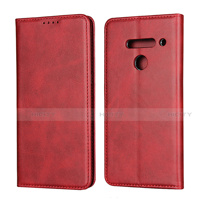 Custodia Portafoglio In Pelle Cover con Supporto L01 per LG V50 ThinQ 5G Rosso