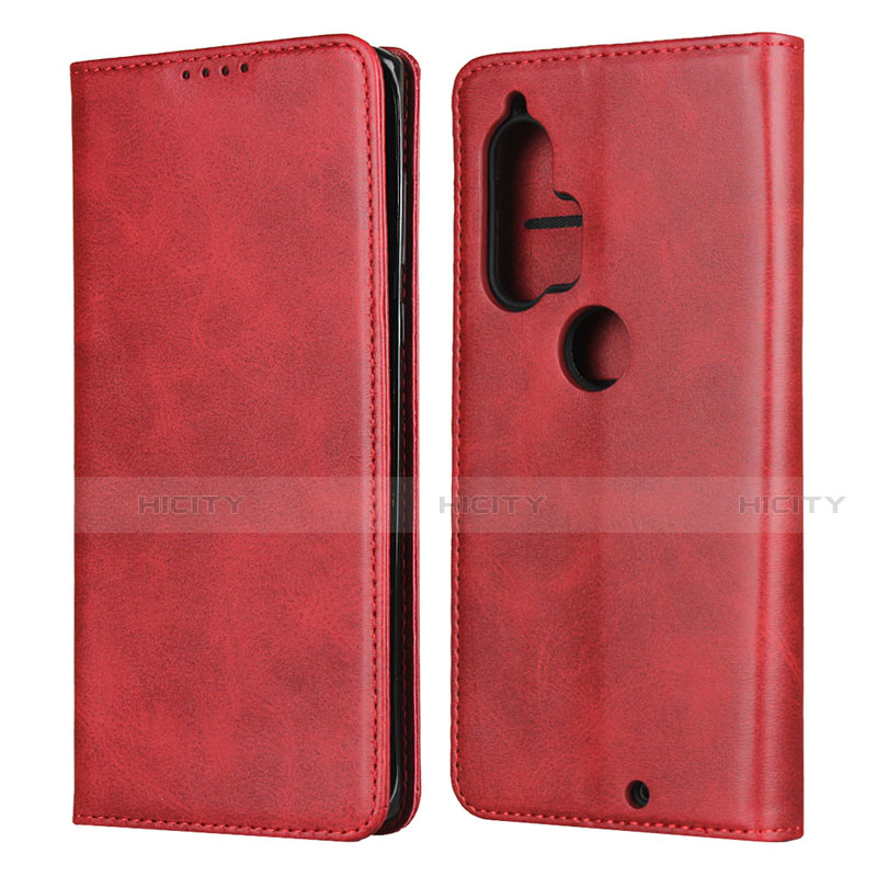 Custodia Portafoglio In Pelle Cover con Supporto L01 per Motorola Moto Edge Plus Rosso