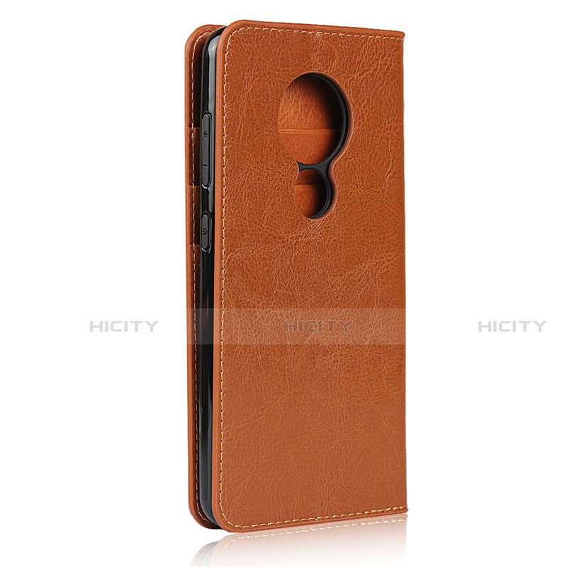 Custodia Portafoglio In Pelle Cover con Supporto L01 per Nokia 7.2 Arancione