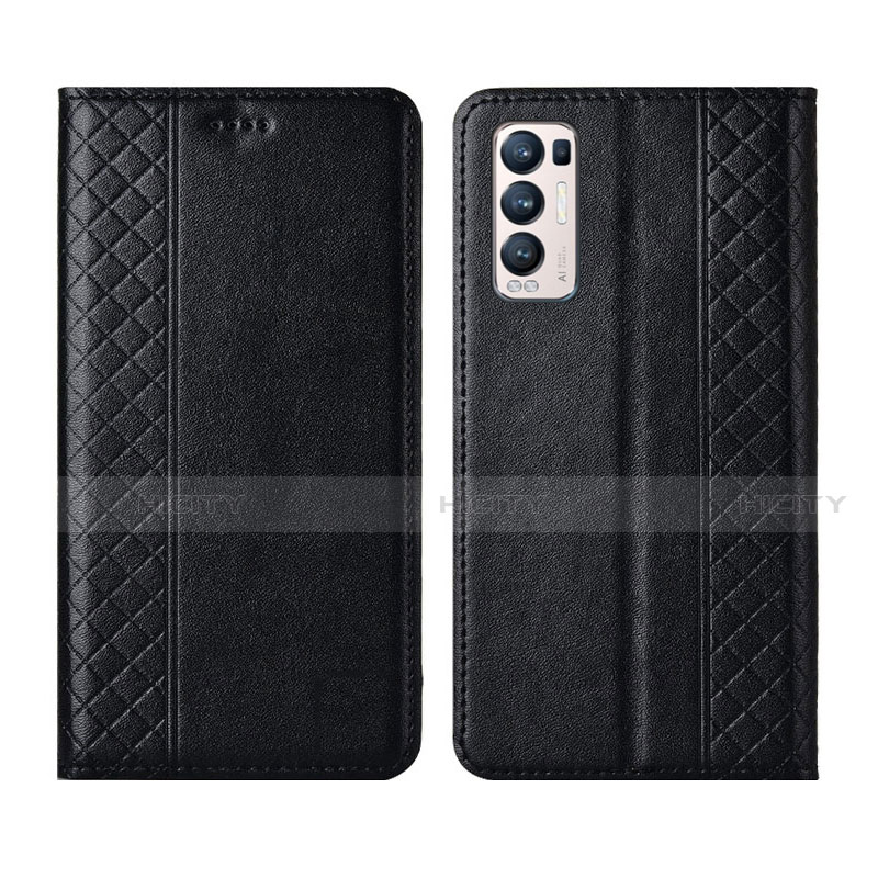 Custodia Portafoglio In Pelle Cover con Supporto L01 per Oppo Find X3 Neo 5G Nero