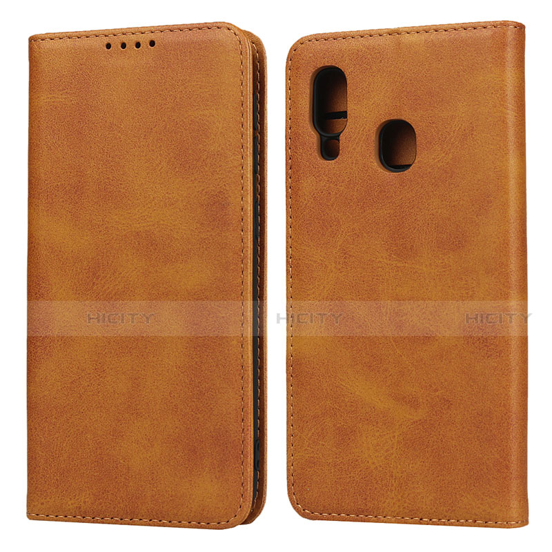 Custodia Portafoglio In Pelle Cover con Supporto L01 per Samsung Galaxy A20e Arancione
