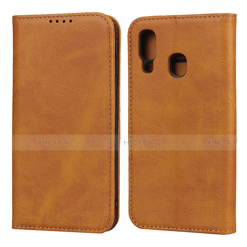 Custodia Portafoglio In Pelle Cover con Supporto L01 per Samsung Galaxy A40 Arancione