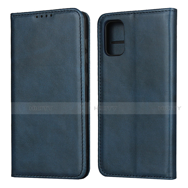 Custodia Portafoglio In Pelle Cover con Supporto L01 per Samsung Galaxy A41 Blu