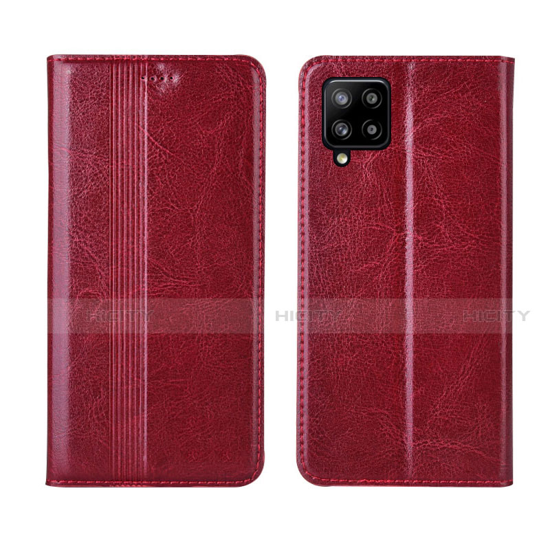 Custodia Portafoglio In Pelle Cover con Supporto L01 per Samsung Galaxy A42 5G Rosso Rosa