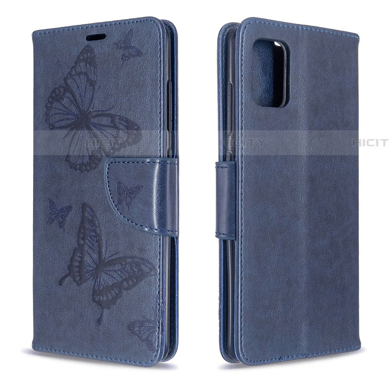 Custodia Portafoglio In Pelle Cover con Supporto L01 per Samsung Galaxy A51 5G Blu