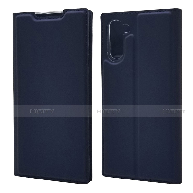 Custodia Portafoglio In Pelle Cover con Supporto L01 per Samsung Galaxy Note 10 Blu