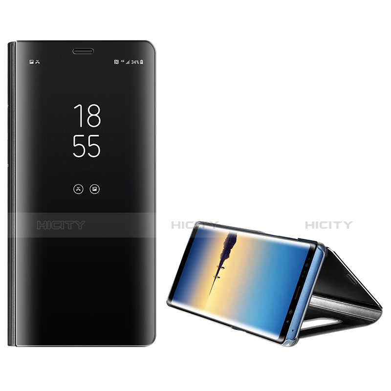 Custodia Portafoglio In Pelle Cover con Supporto L01 per Samsung Galaxy Note 8 Duos N950F Nero