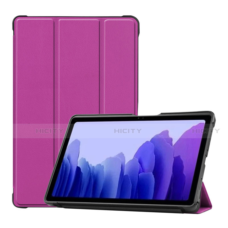 Custodia Portafoglio In Pelle Cover con Supporto L01 per Samsung Galaxy Tab A7 4G 10.4 SM-T505 Viola