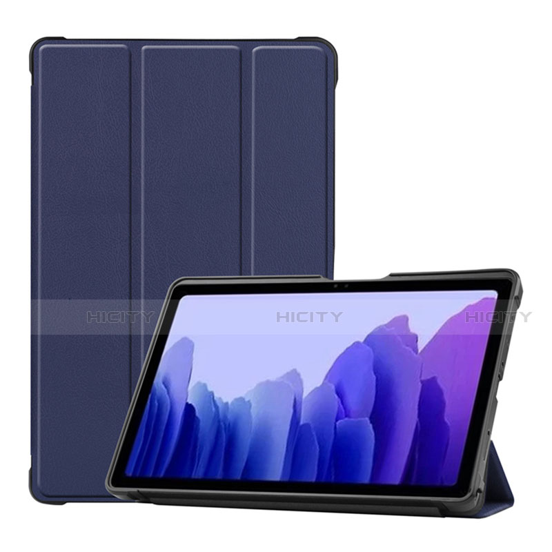 Custodia Portafoglio In Pelle Cover con Supporto L01 per Samsung Galaxy Tab A7 Wi-Fi 10.4 SM-T500 Blu