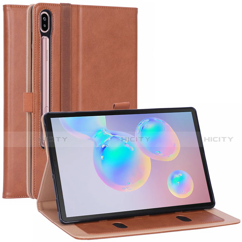 Custodia Portafoglio In Pelle Cover con Supporto L01 per Samsung Galaxy Tab S6 10.5 SM-T860 Arancione