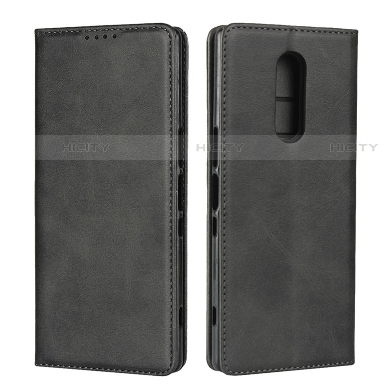 Custodia Portafoglio In Pelle Cover con Supporto L01 per Sony Xperia 1 Nero
