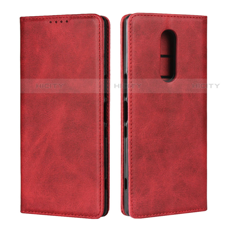 Custodia Portafoglio In Pelle Cover con Supporto L01 per Sony Xperia 1 Rosso