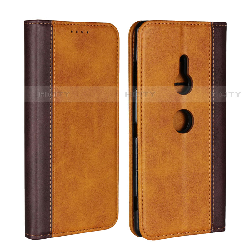 Custodia Portafoglio In Pelle Cover con Supporto L01 per Sony Xperia XZ3 Arancione
