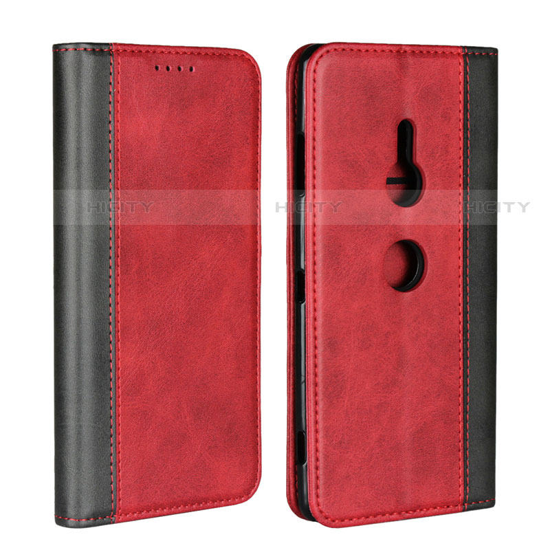 Custodia Portafoglio In Pelle Cover con Supporto L01 per Sony Xperia XZ3 Rosso