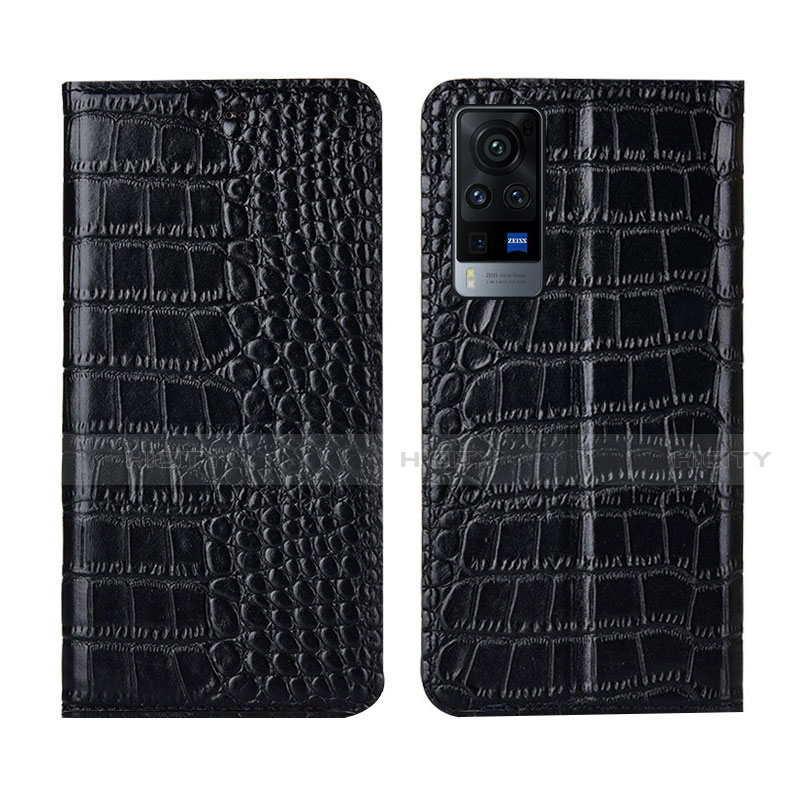 Custodia Portafoglio In Pelle Cover con Supporto L01 per Vivo X60 5G Nero