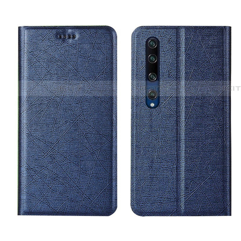 Custodia Portafoglio In Pelle Cover con Supporto L01 per Xiaomi Mi 10 Blu