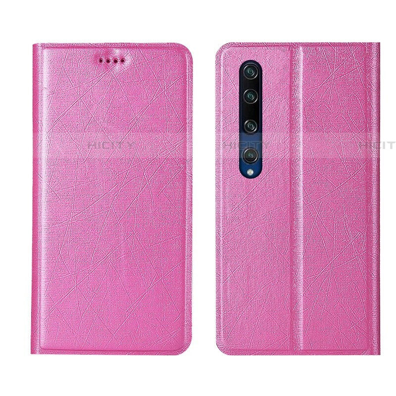 Custodia Portafoglio In Pelle Cover con Supporto L01 per Xiaomi Mi 10 Rosa