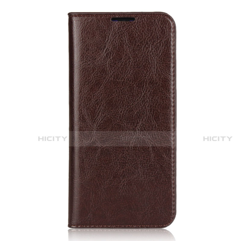 Custodia Portafoglio In Pelle Cover con Supporto L01 per Xiaomi Mi 9 Lite Marrone