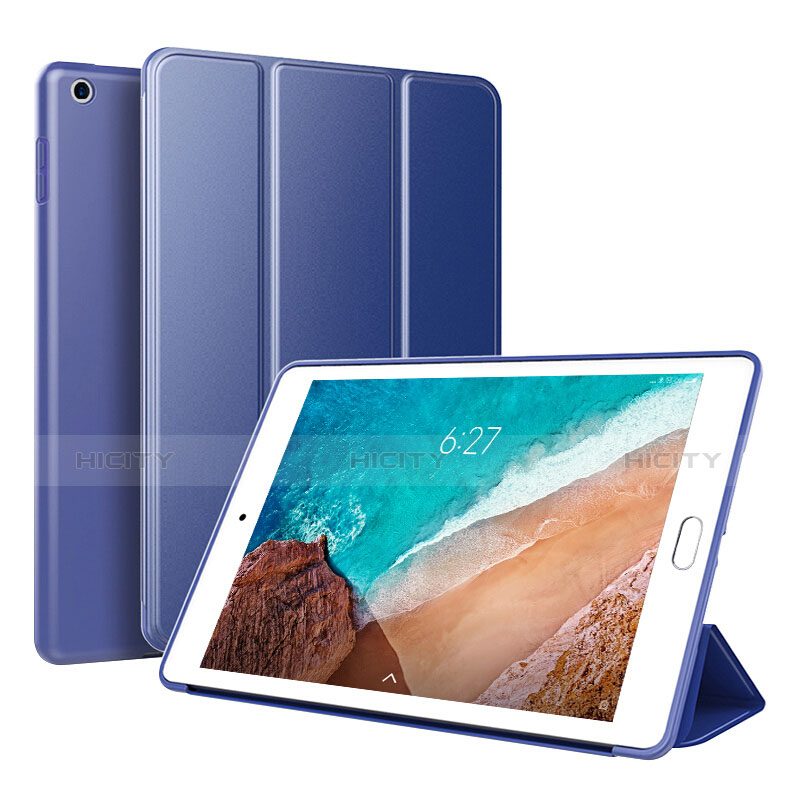 Custodia Portafoglio In Pelle Cover con Supporto L01 per Xiaomi Mi Pad 4 Plus 10.1 Blu