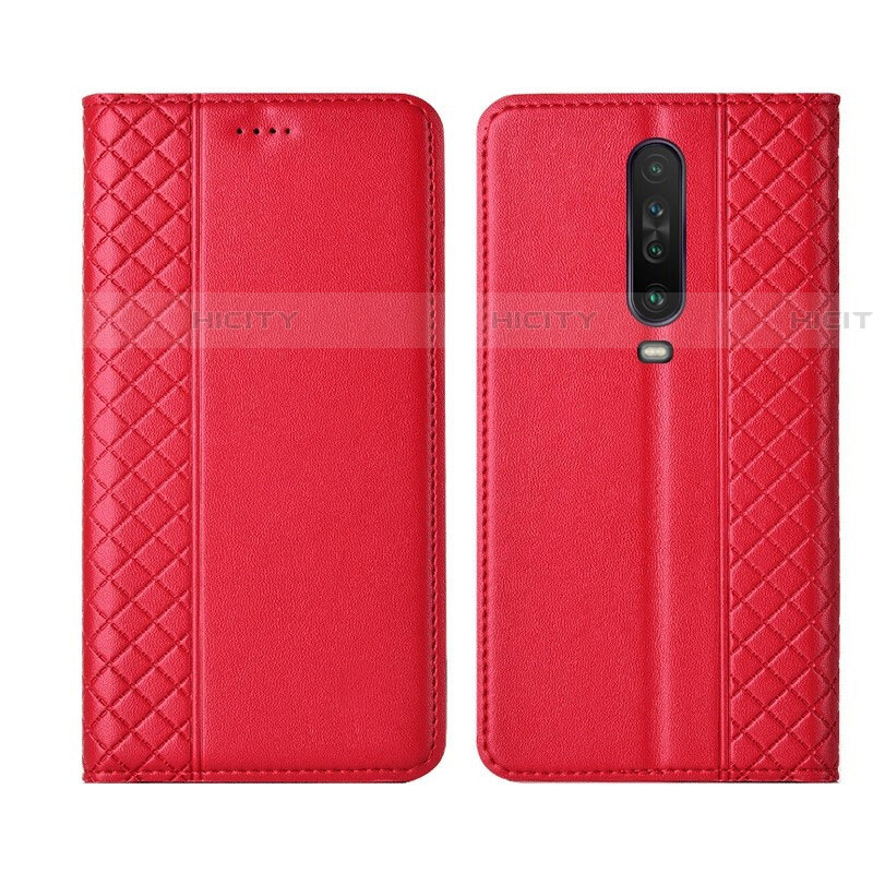 Custodia Portafoglio In Pelle Cover con Supporto L01 per Xiaomi Redmi K30 5G Rosso