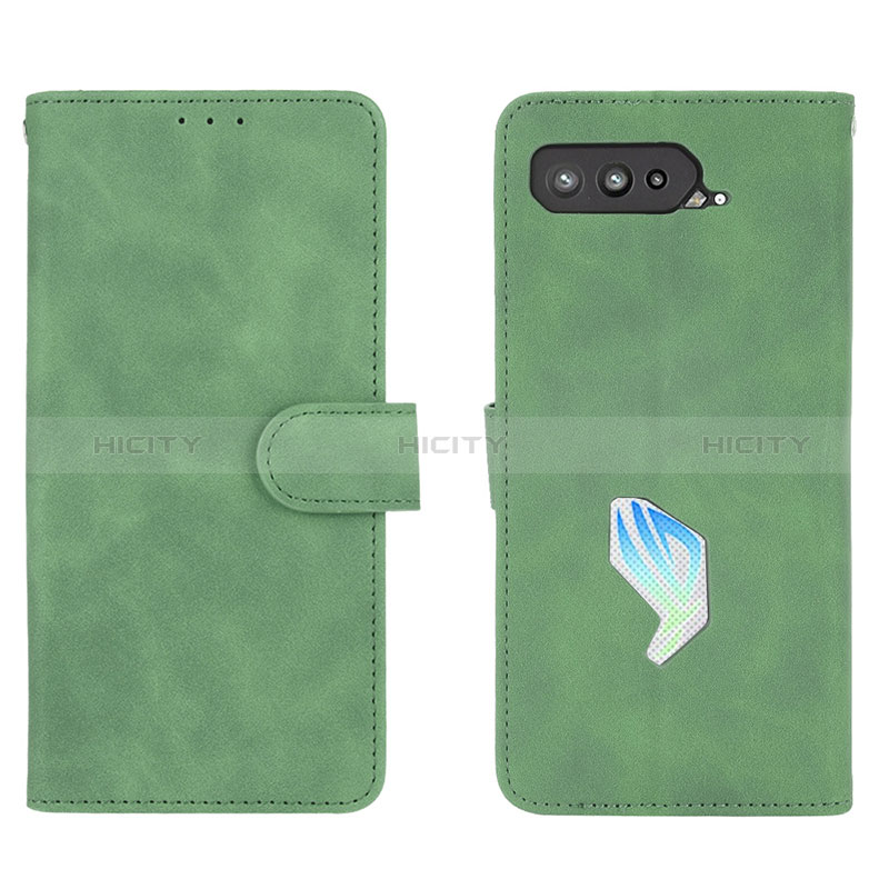 Custodia Portafoglio In Pelle Cover con Supporto L01Z per Asus ROG Phone 5 Ultimate Verde