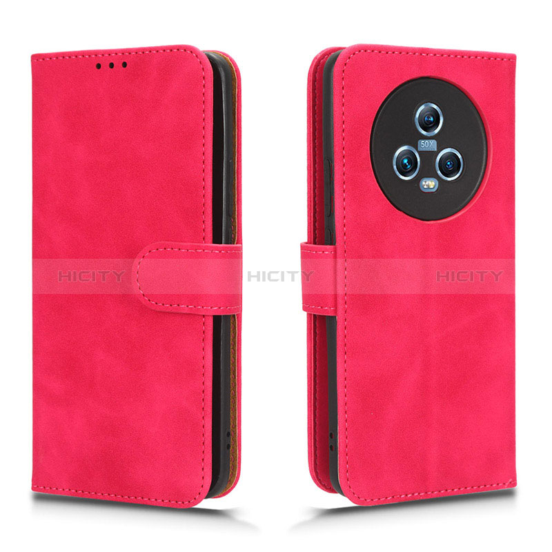 Custodia Portafoglio In Pelle Cover con Supporto L01Z per Huawei Honor Magic5 5G Rosa Caldo