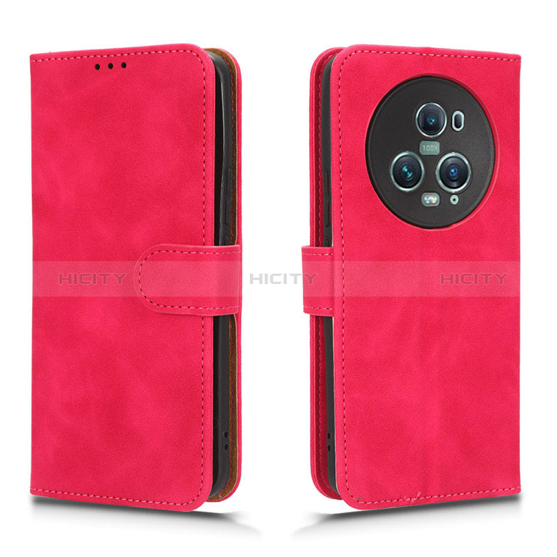 Custodia Portafoglio In Pelle Cover con Supporto L01Z per Huawei Honor Magic5 Pro 5G Rosa Caldo