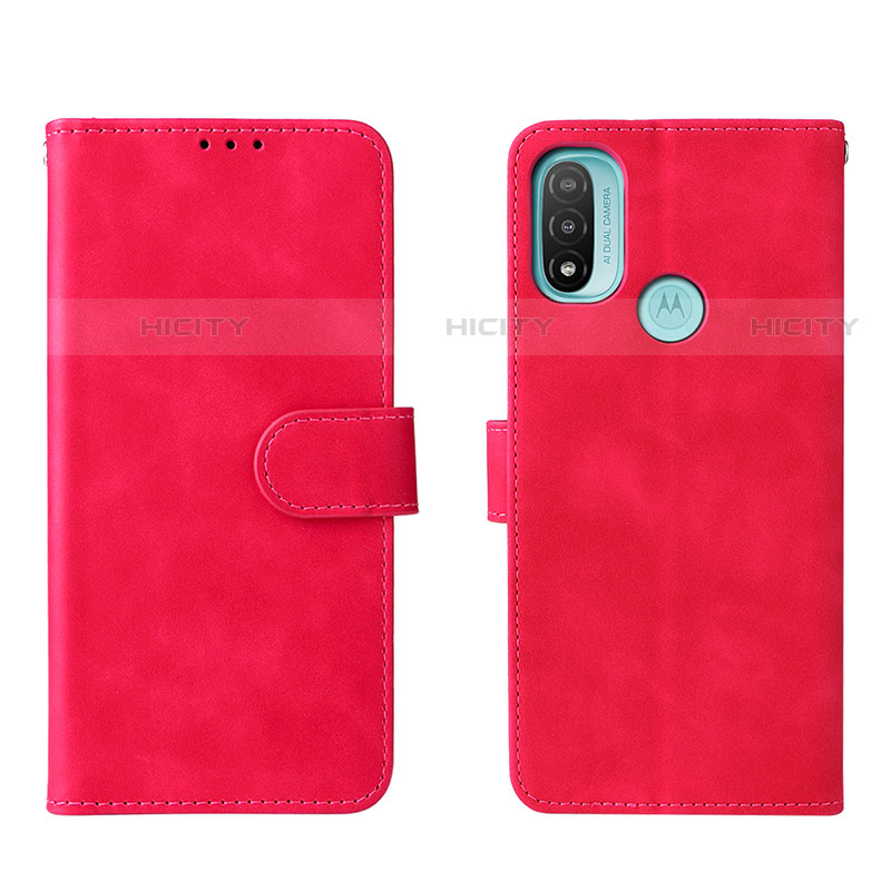 Custodia Portafoglio In Pelle Cover con Supporto L01Z per Motorola Moto E20 Rosa Caldo