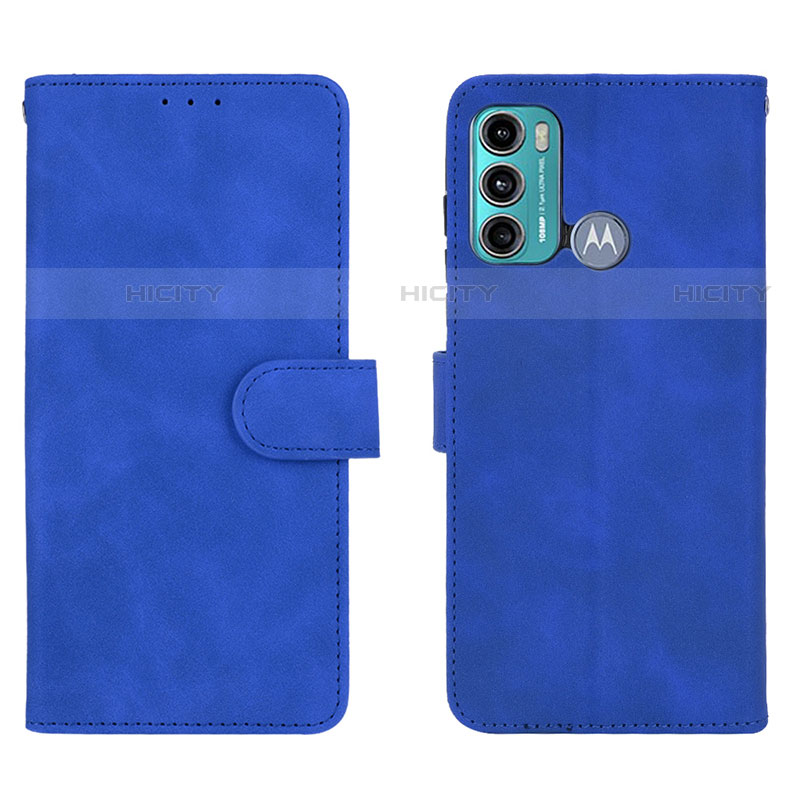 Custodia Portafoglio In Pelle Cover con Supporto L01Z per Motorola Moto G40 Fusion Blu