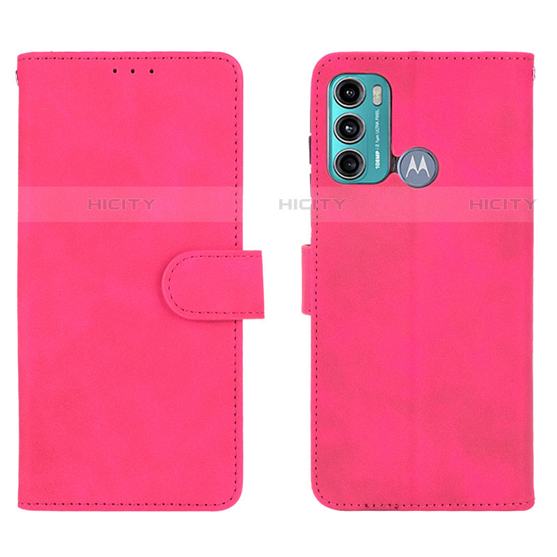 Custodia Portafoglio In Pelle Cover con Supporto L01Z per Motorola Moto G40 Fusion Rosa Caldo