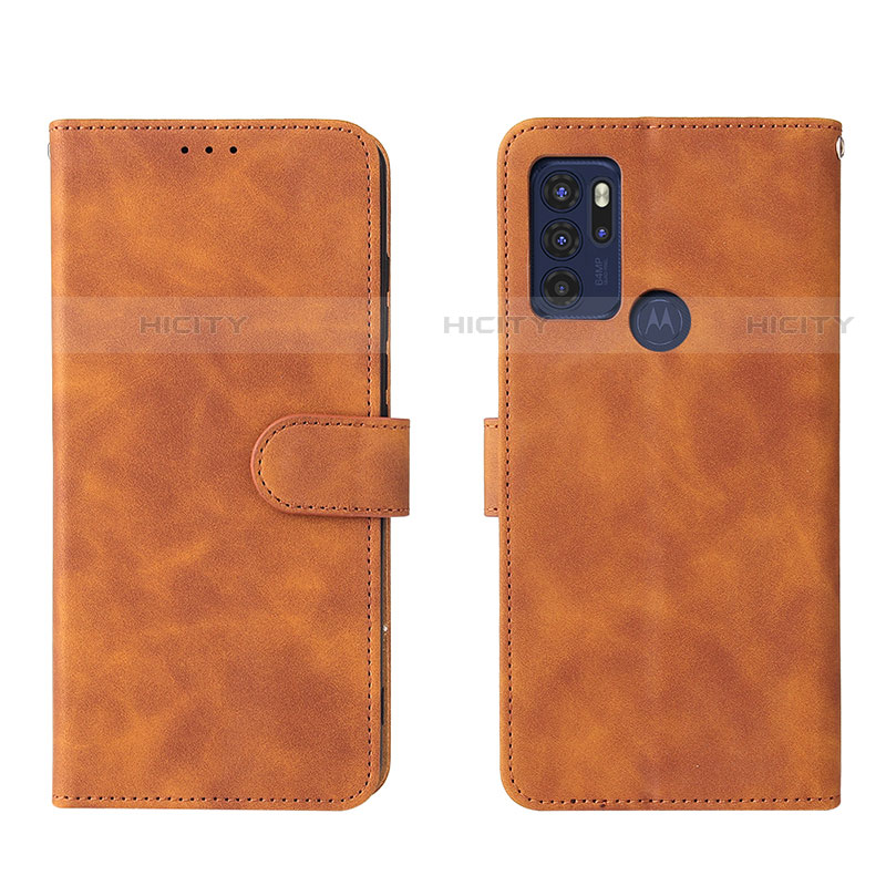 Custodia Portafoglio In Pelle Cover con Supporto L01Z per Motorola Moto G60s Marrone