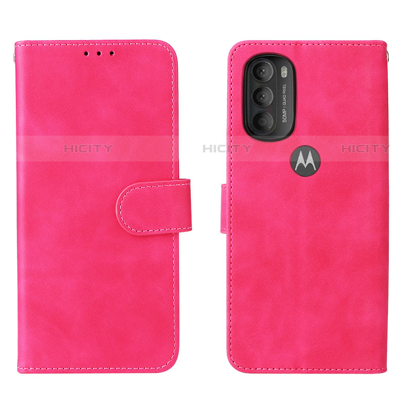 Custodia Portafoglio In Pelle Cover con Supporto L01Z per Motorola Moto G71 5G Rosa Caldo