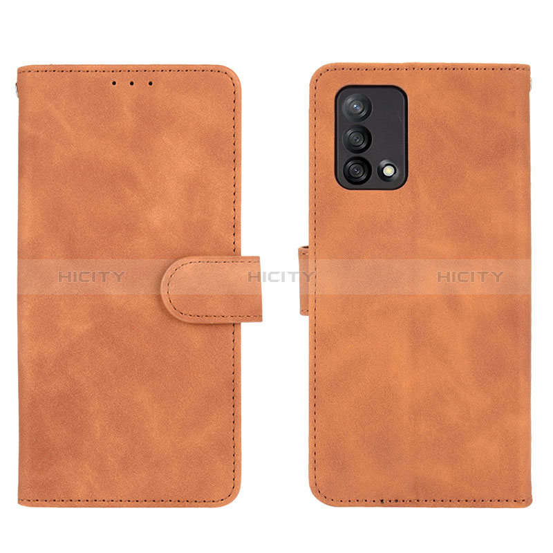 Custodia Portafoglio In Pelle Cover con Supporto L01Z per Oppo A95 4G Marrone