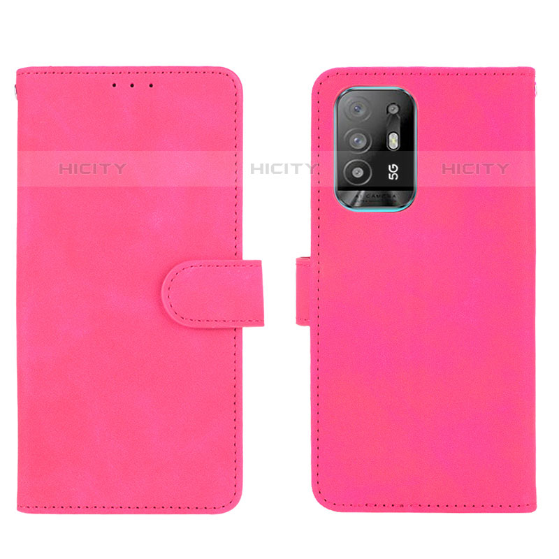 Custodia Portafoglio In Pelle Cover con Supporto L01Z per Oppo F19 Pro+ Plus 5G Rosa Caldo