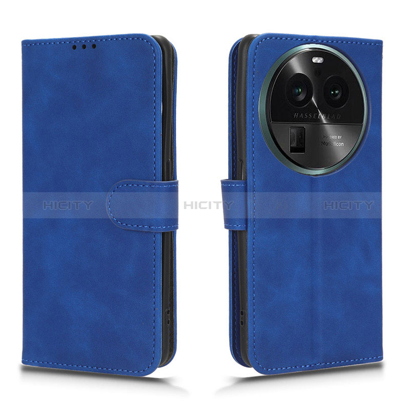 Custodia Portafoglio In Pelle Cover con Supporto L01Z per Oppo Find X6 Pro 5G Blu